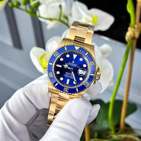 blue and gold rolex replica|pre owned men's rolex.